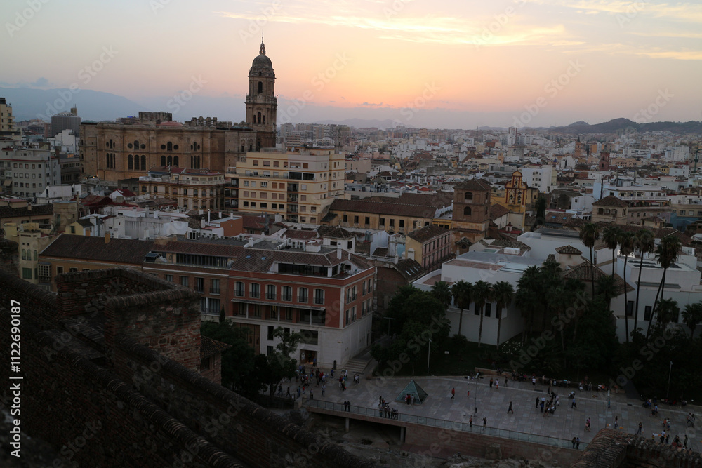 Fototapeta premium City of Malaga viewed from Alcazaba fortress - Province of Málaga - Autonomous Community of Andalusia - Spain
