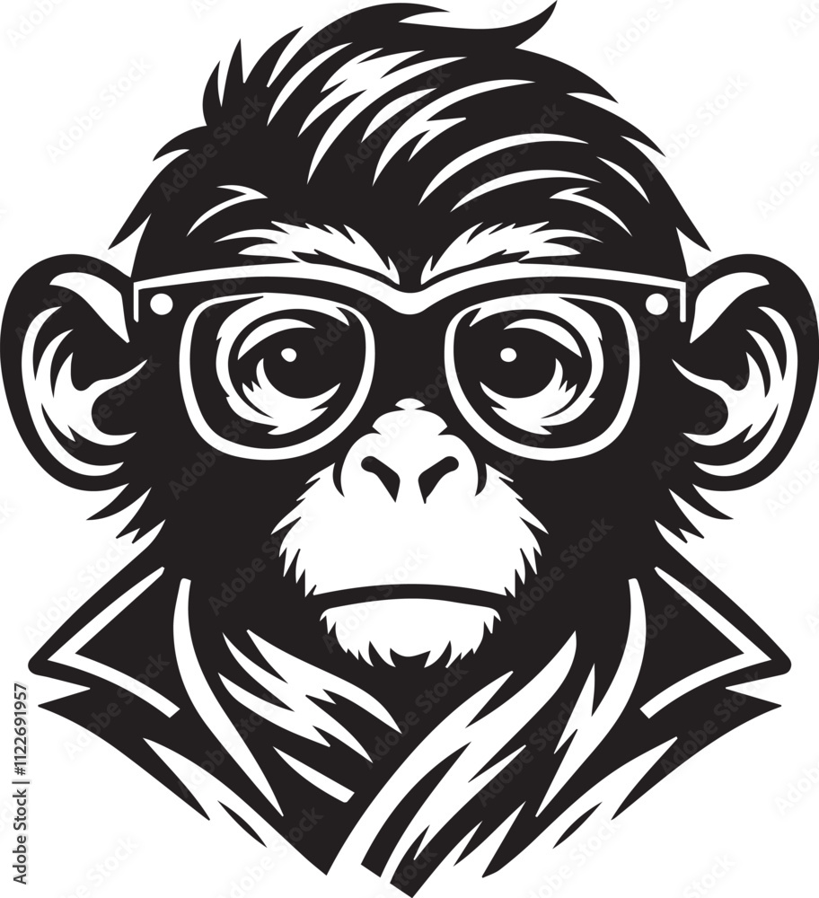 Fototapeta premium Cool Monkey Wearing Sunglasses