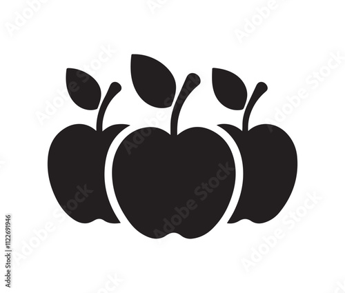 Apple icon vector. Apple icon isolated flat style design. Apple symbol silhouette.