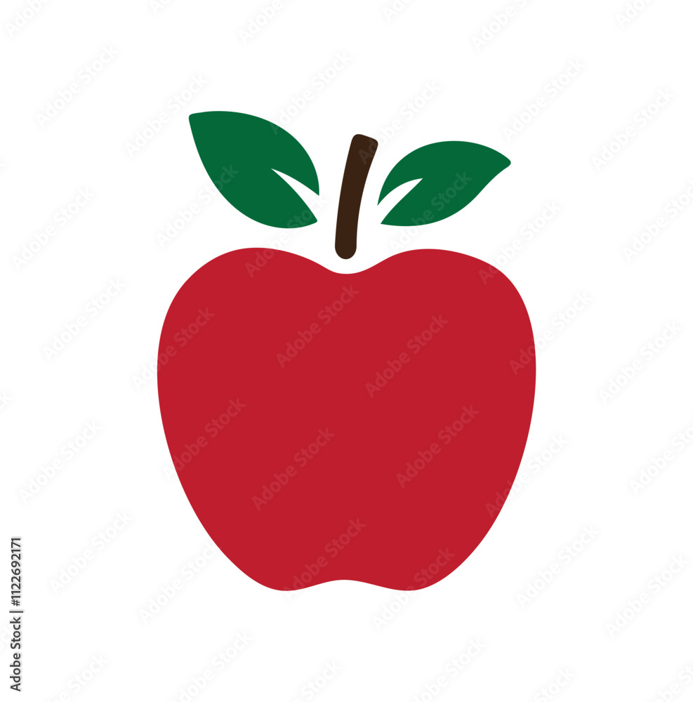 Fototapeta premium Red apple icon vector. Apple icon isolated flat style design. Apple symbol.