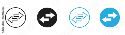 transfer icon, exchange arrow icon, swap icon with two arrows, data transfer icon for app, UI and website, arrows data transfer, vector illustration on transparent background