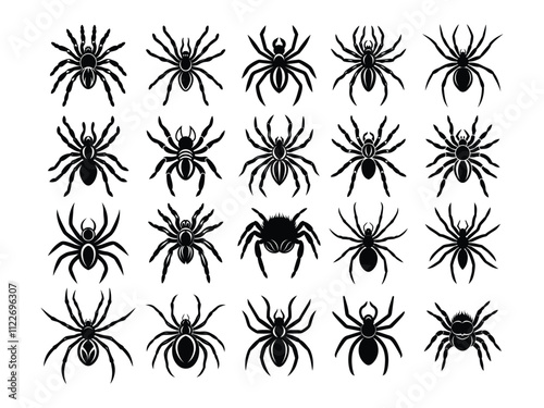 a huge bundle of multi type spider vector