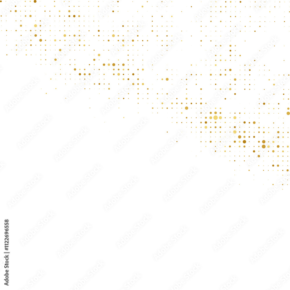 Obraz premium Golden halftone pattern on white background