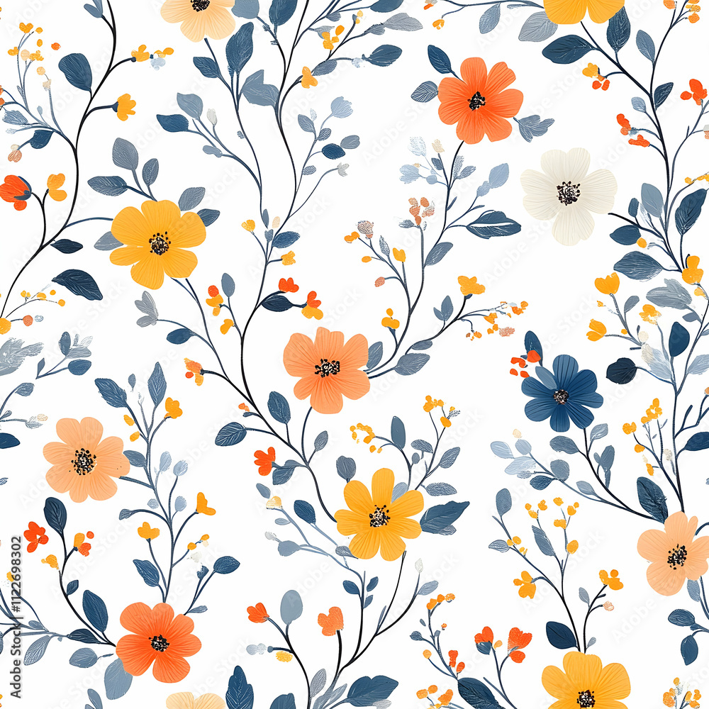 Vibrant floral pattern design digital art nature-inspired bright and cheerful close-up aesthetic beauty Vibrant floral pattern design digital art nature-inspired bright and cheerful close-up aesthetic beauty