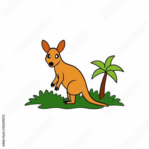 a tree kangaroo in a jungle