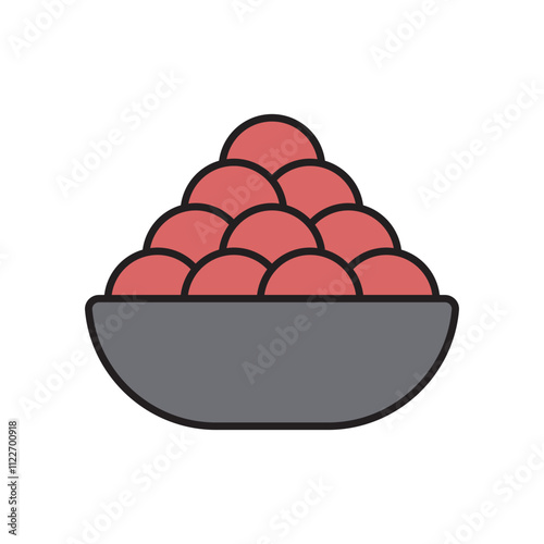 kanji vadas color line icon with white background vector stock illustration