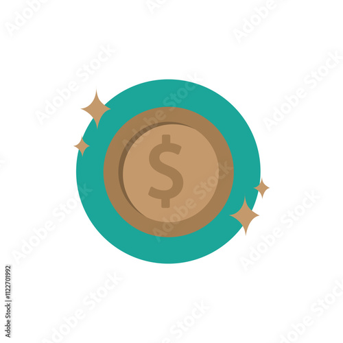 Coin Icon for Financial Transactions and Savings