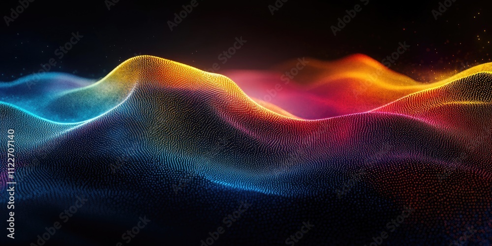 Fototapeta premium Colored lines on a black background