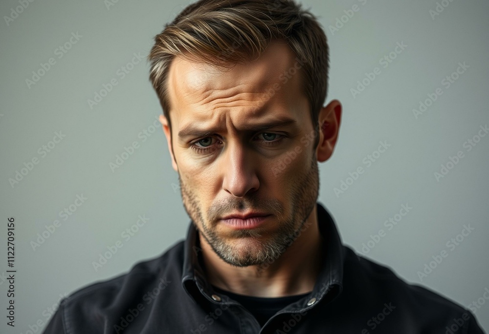 Obraz premium Portrait of a male with a disappointed expression