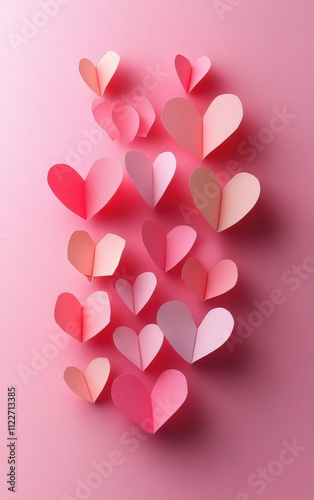 hearts on a red background