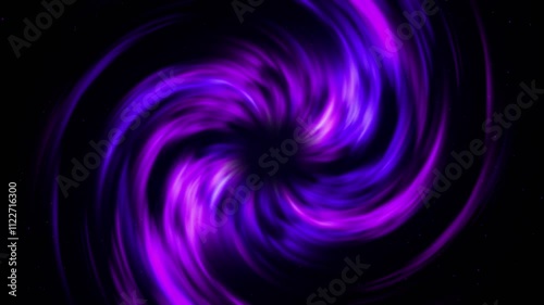 Vibrant swirl of purple and blue hues creating a cosmic vortex, resembling a galactic phenomenon against a deep black background.