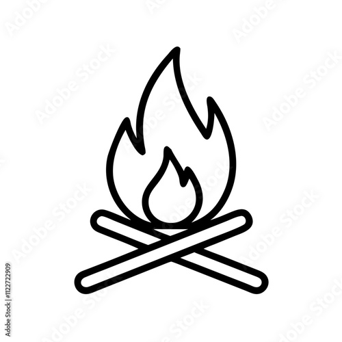 Campfire icon for camping and outdoor gatherings