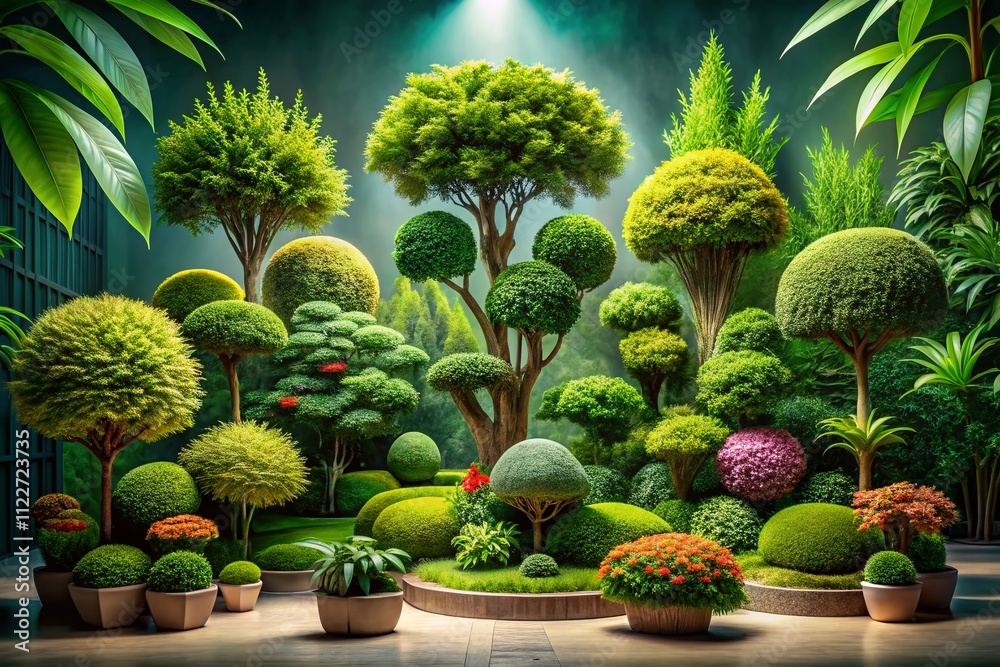 Fototapeta premium A Diverse Collection of Tree Designs and Plant Graphics Featuring Lush Greenery, Artistic Styles, and Nature Elements for Creative Projects and Eco-Friendly Themes