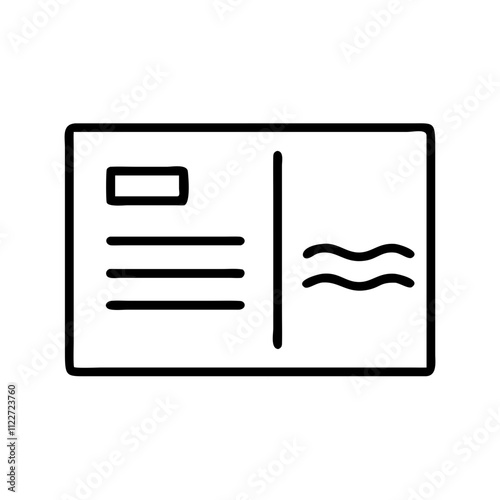 Postcard icon for travel and souvenirs