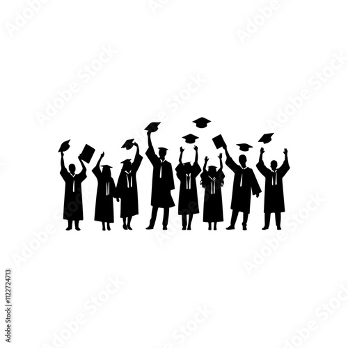 Silhouette of Happy Graduates