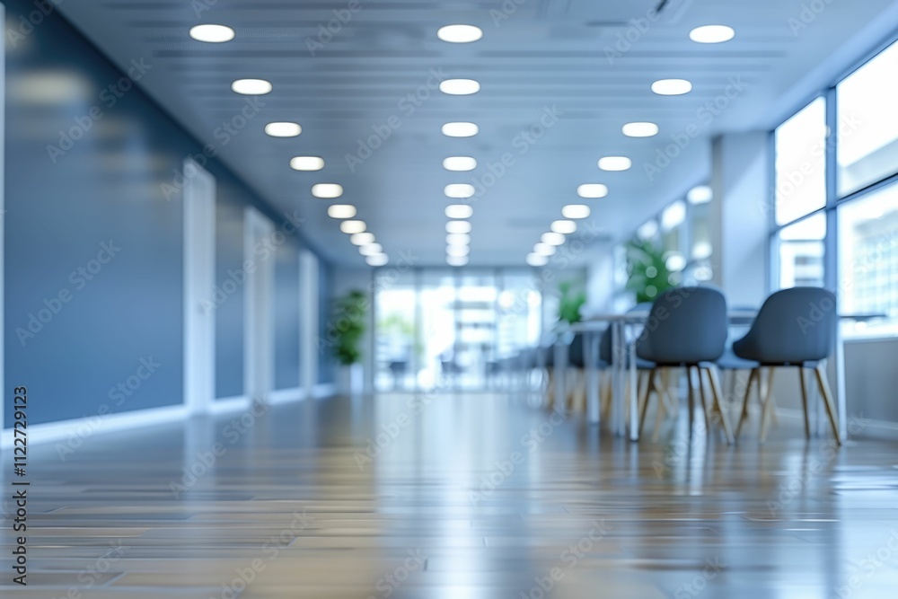 Obraz premium Blurry modern office background with soft light for design.