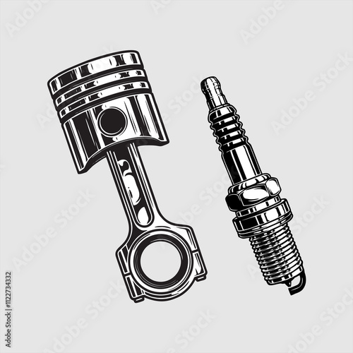 Automotive spare part illustration design