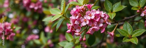 Pink Hawthorn Flowers in May Crataegus laevigata Flower Bush, hawthorn tree flowers, thorny branches, may flowering shrub