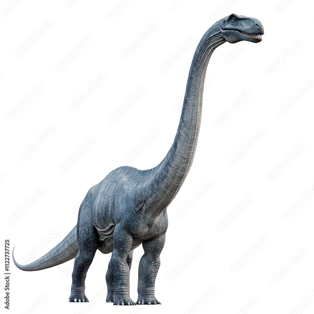 Fototapeta premium A large dinosaur is standing on a white background Transparent Background