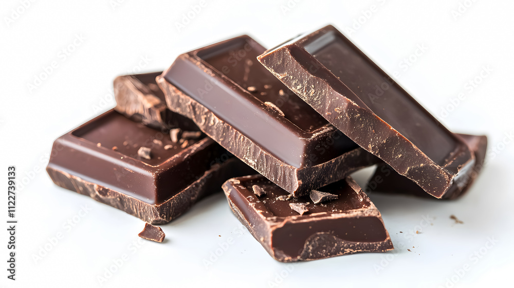 Chocolate bars isolated on a white background