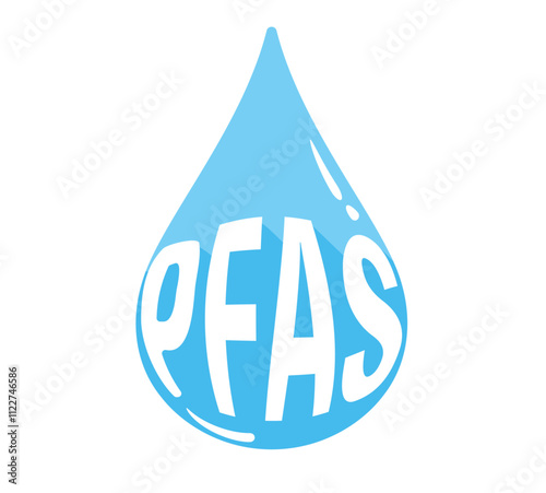 水滴とPFASのロゴ・アイコンのイメージイラスト
