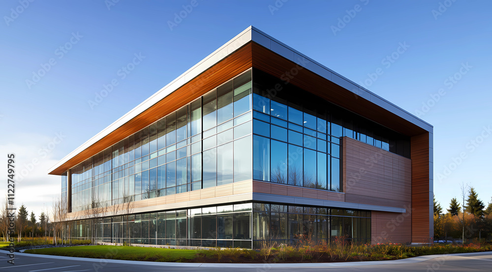 Obraz premium Modern Business Tower with Full Glass Windows and Sleek Contemporary Architecture