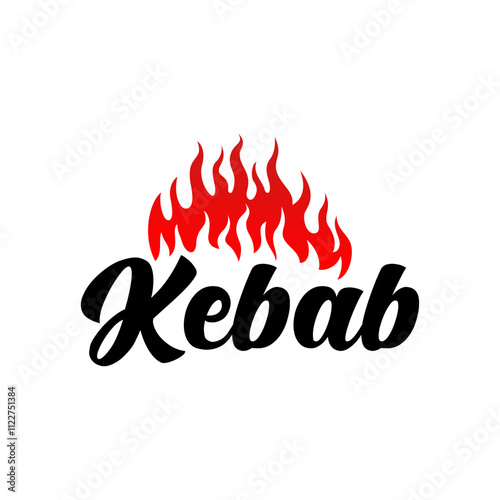 Kebab logo vector illustration template simple icon of lettering design
