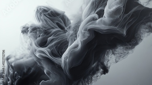 Monochromatic artistic smoke swirls, blending minimalism with dramatic visual effects.