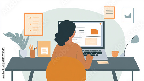 A young professional attending an online certification course on a laptop, Generative AI