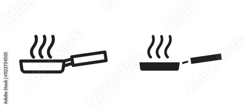Frying pan liner icon vector set.