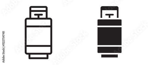 Gas cylinders liner icon vector set.