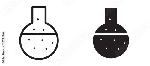 Lab flask liner icon vector set.