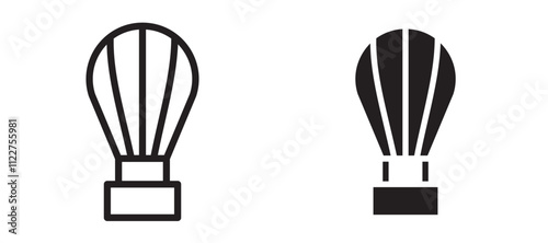 Hot air balloon liner icon vector set.