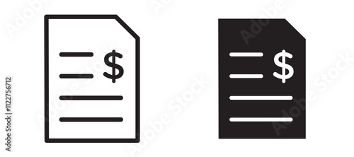 Bank statement liner icon vector set.