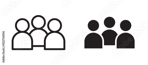 People group liner icon vector set.