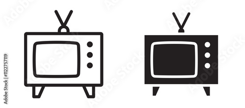 Television liner icon vector set.