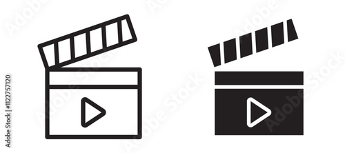 Film clapperboard liner icon vector set.