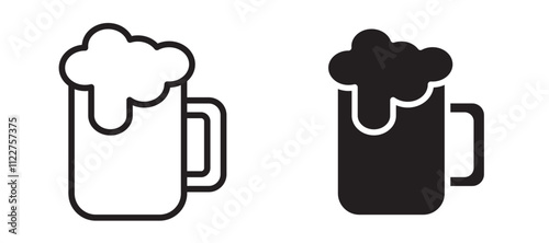 Beer mug liner icon vector set.