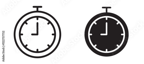 Timer liner icon vector set.