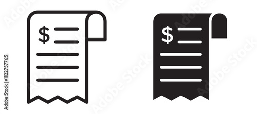 Receipt liner icon vector set.