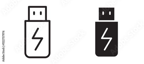 Usb liner icon vector set.