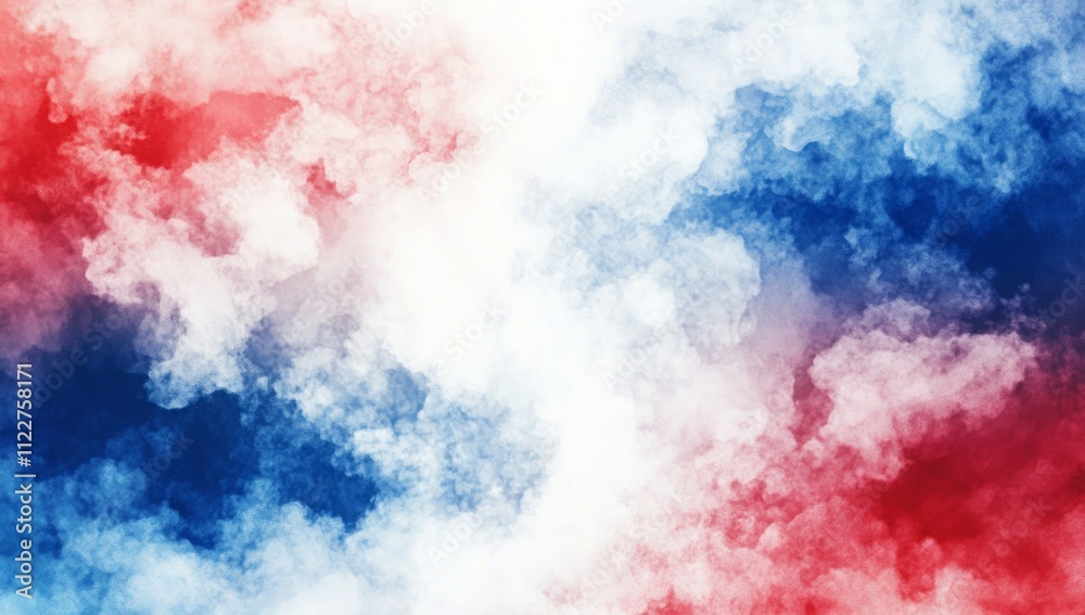 Fototapeta premium Stunning Abstract Watercolor Sky Painting with Red and Blue Hues