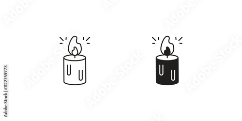 candel set icon with white background vector stock illustration