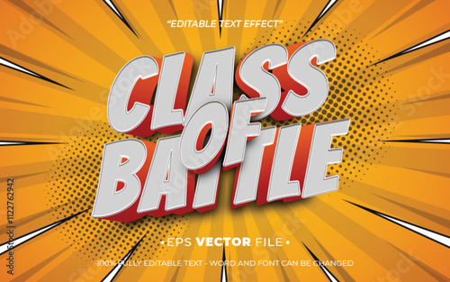 Class Of Battle 3d text effect editable vector