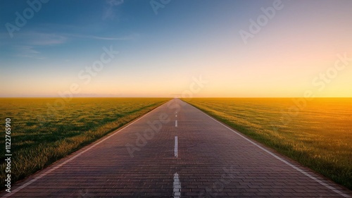 arrow pointing towards the horizon to represent the future and positivity and success of the new year 2025
