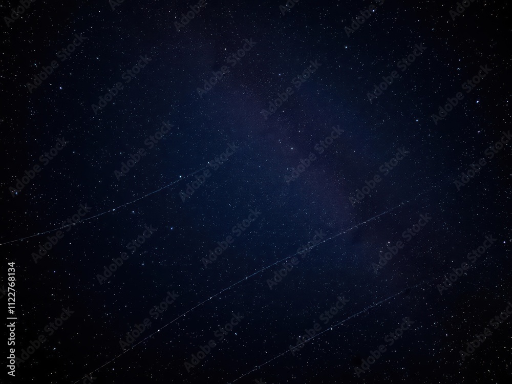Obraz premium Majestic star field in the vastness of deep space, with countless stars shining brightly against a dark background, astronomy, galaxy