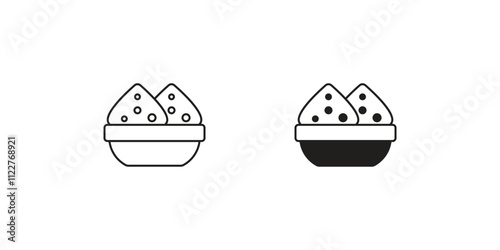 samosa set icon with white background vector stock illustration