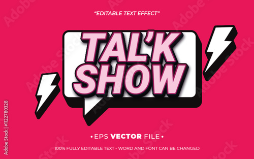 Tal'k Show 3d text effect editable vector