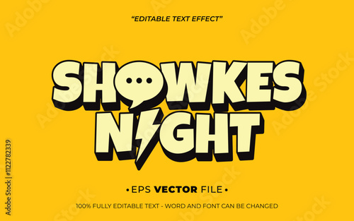 Showkes Night 3d text effect editable vector