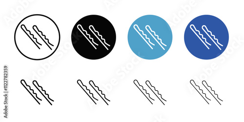 bobby pins icon Outline vector for web ui